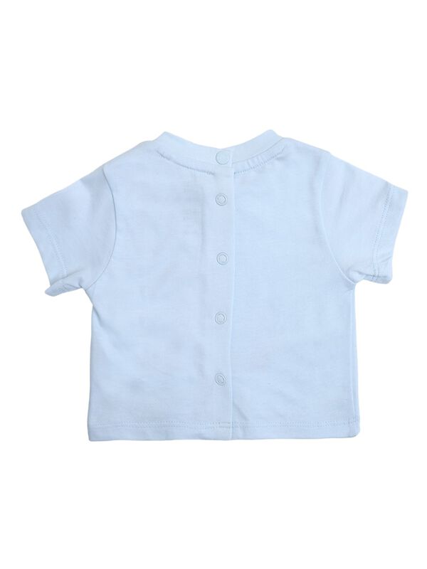 Boys Light Blue Printed T-Shirt with Short Pants image number 1